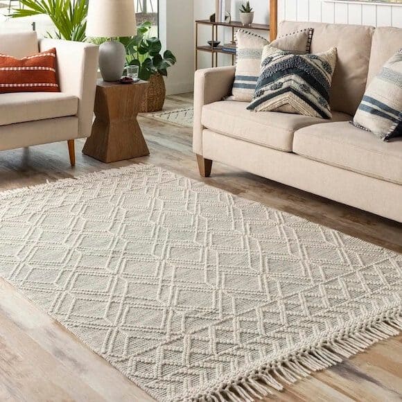 Tan boho rug