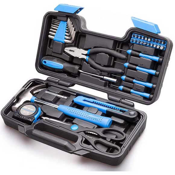 Blue and black toolbox