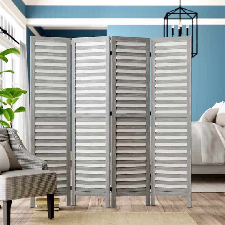 Traditional grey room divider in bedroom