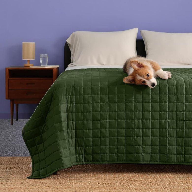 green weighted blanket