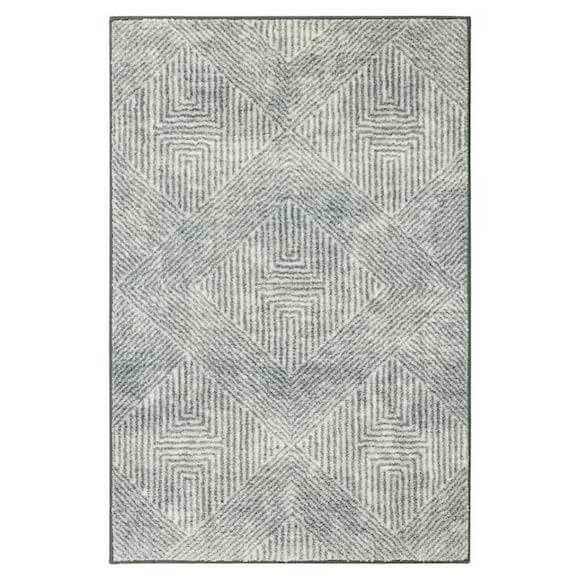 Grey and beige area rug