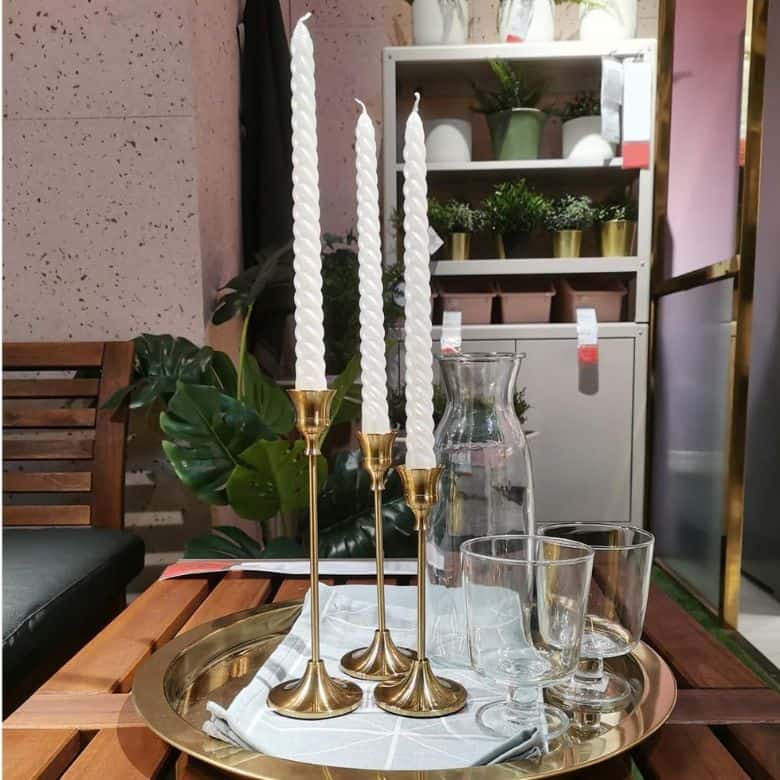 Brass Candlestick Holders Set of 6