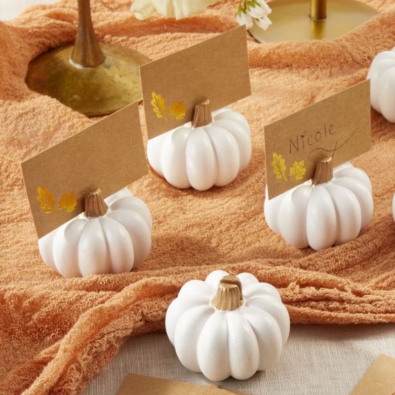 PersonalizedGiftSite Pumpkin Place Card Holders, Set Of 6