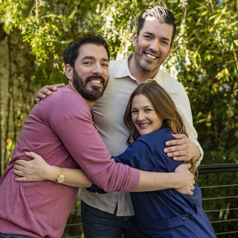 drew and jonathan scott with drew barrymore