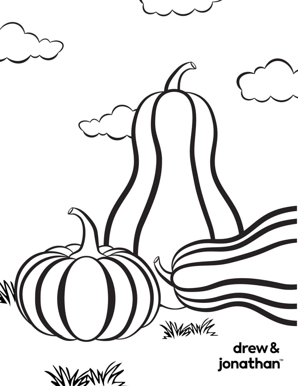 free printable thanksgiving coloring pages pumpkins and gourds