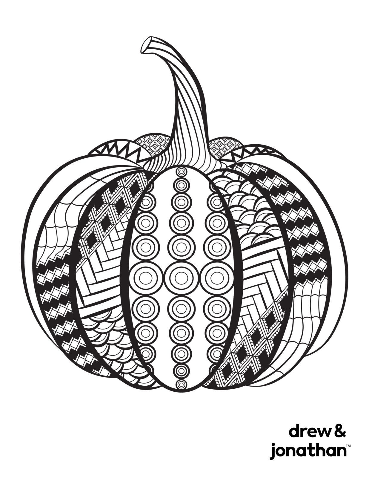 pumpkin free printable thanksgiving coloring page