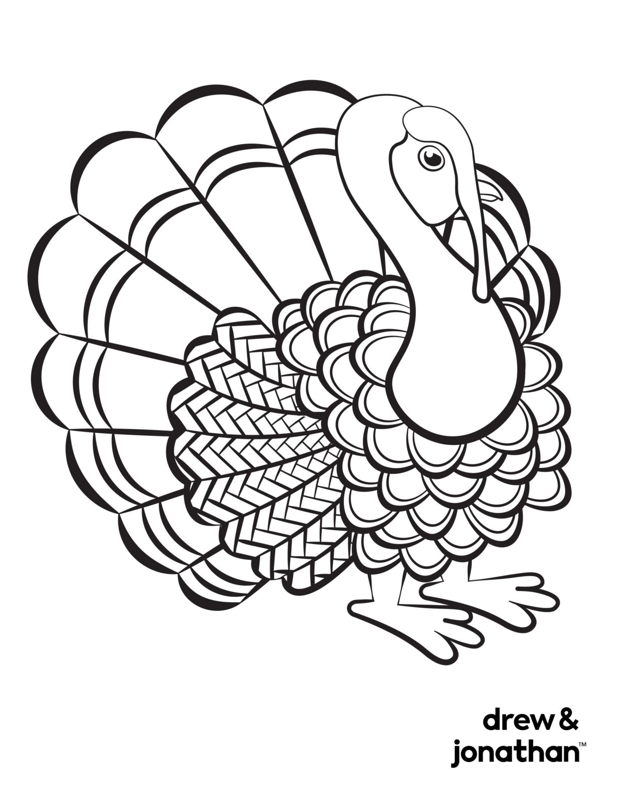 Turkey Craft Free Printable Coloring Page for Kids