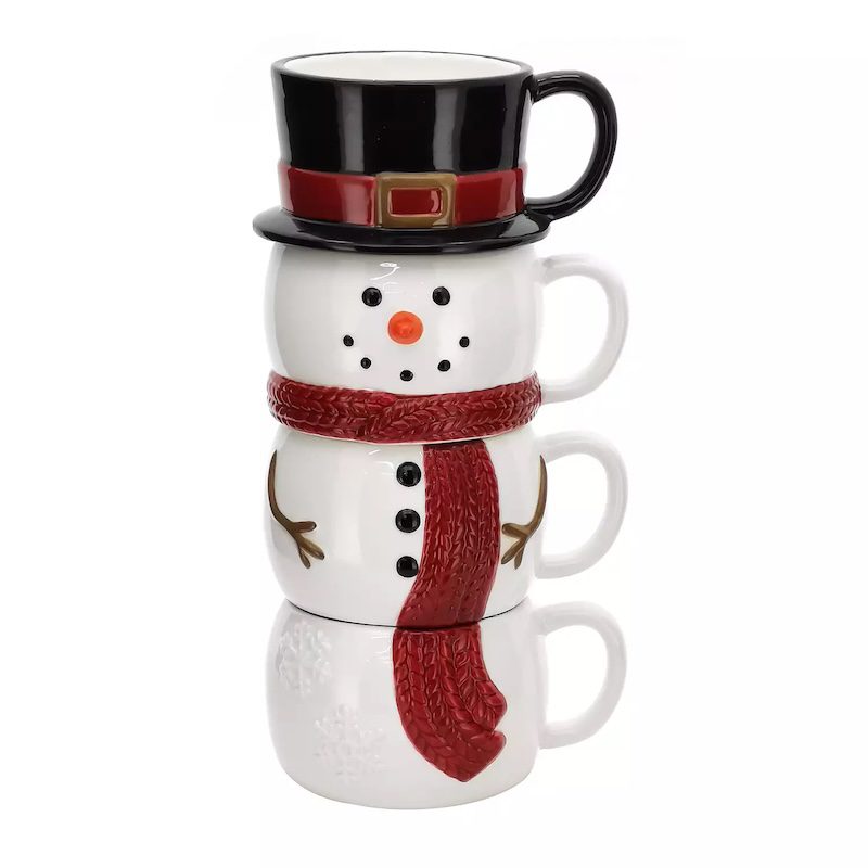 St. Nicholas Square® 4-Pack Yuletide Snowman Stacking Mug Set