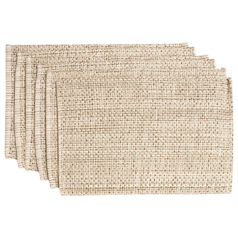 Sweet Home Collection 100% Cotton Placemats for Dining Room Rectangle Two Tone Woven Fabric 13