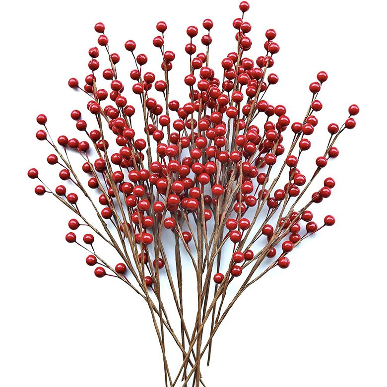 12-Piece Red Berry Stems