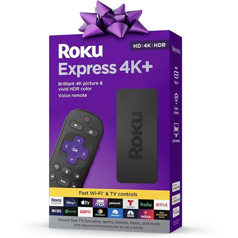 Roku Express 4K+ | Roku Streaming Device 4K/HDR, Roku Voice Remote, Free & Live TV