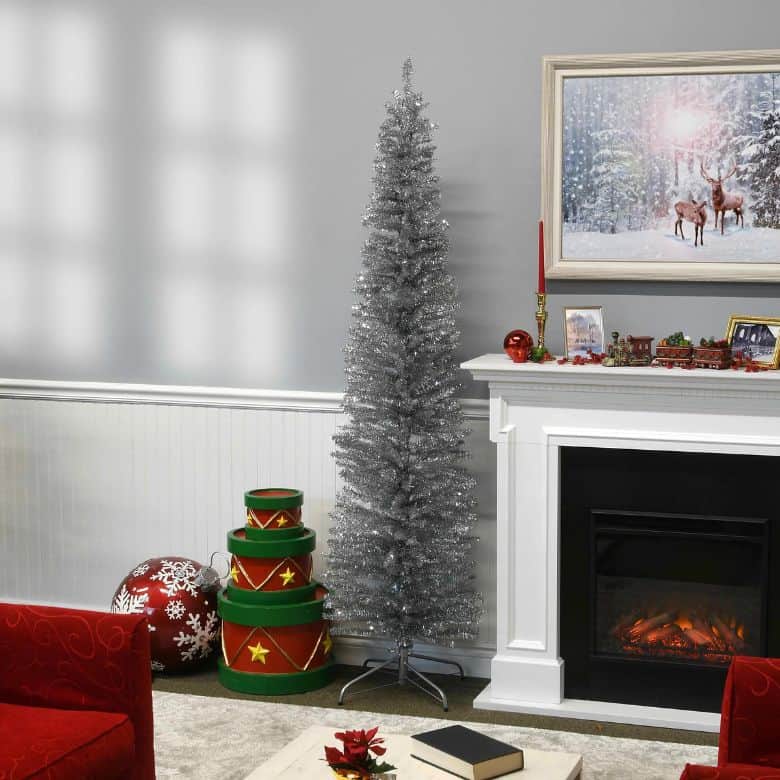 silver slim christmas tree