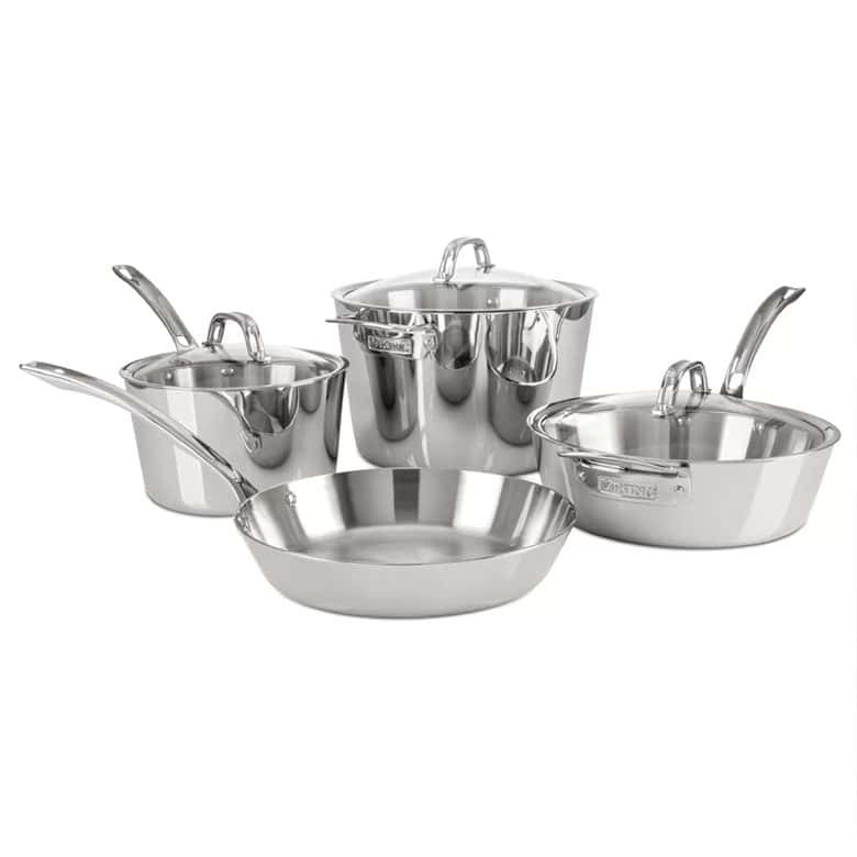 Viking Contemporary 3-Ply Stainless Steel 7-Piece Cookware Set