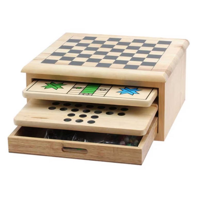 wooden 10-in-1 game set