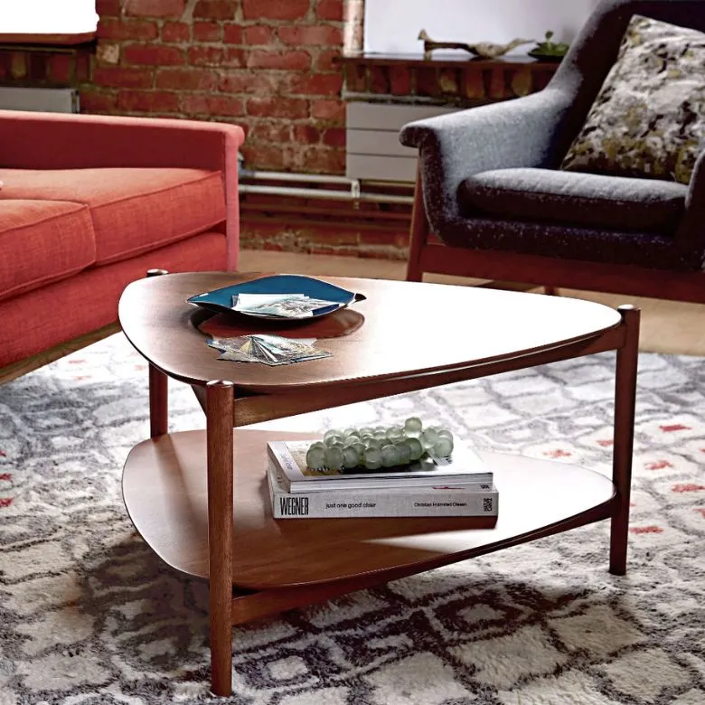 retro triangular coffee table