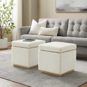 set of two boucle storage ottomans from wayfair