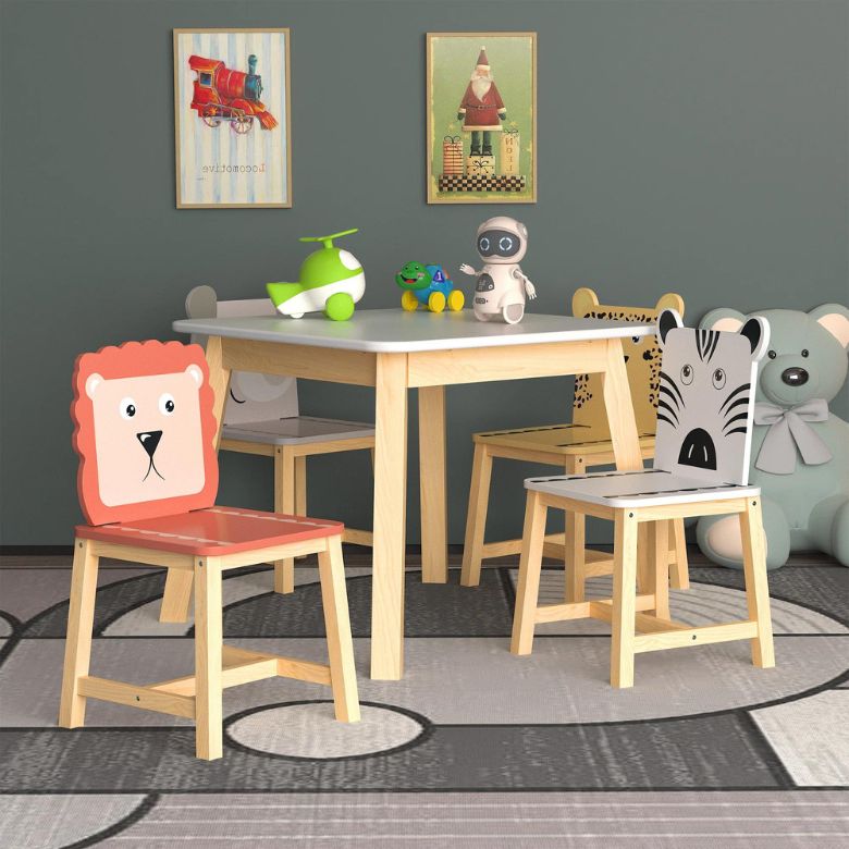 animal-themed kids activity table