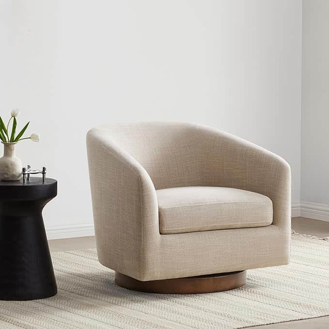 linen swivel chair