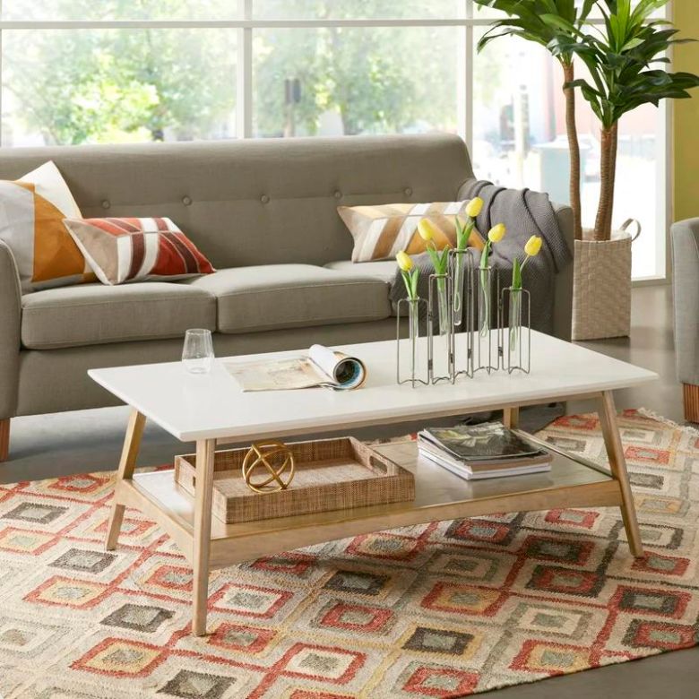 rectangular coffee table with storage