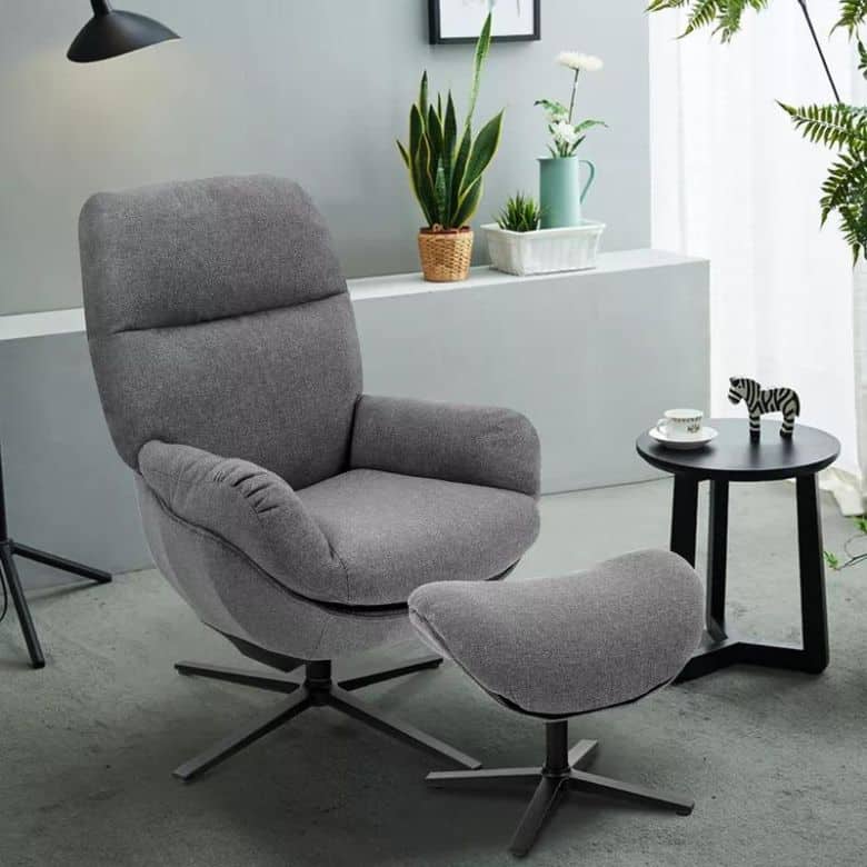 swivel chair with ottoman