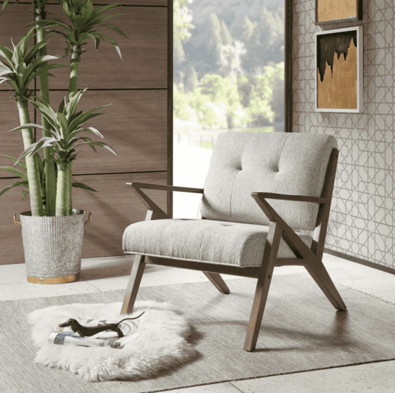 desi wooden modern accent chair