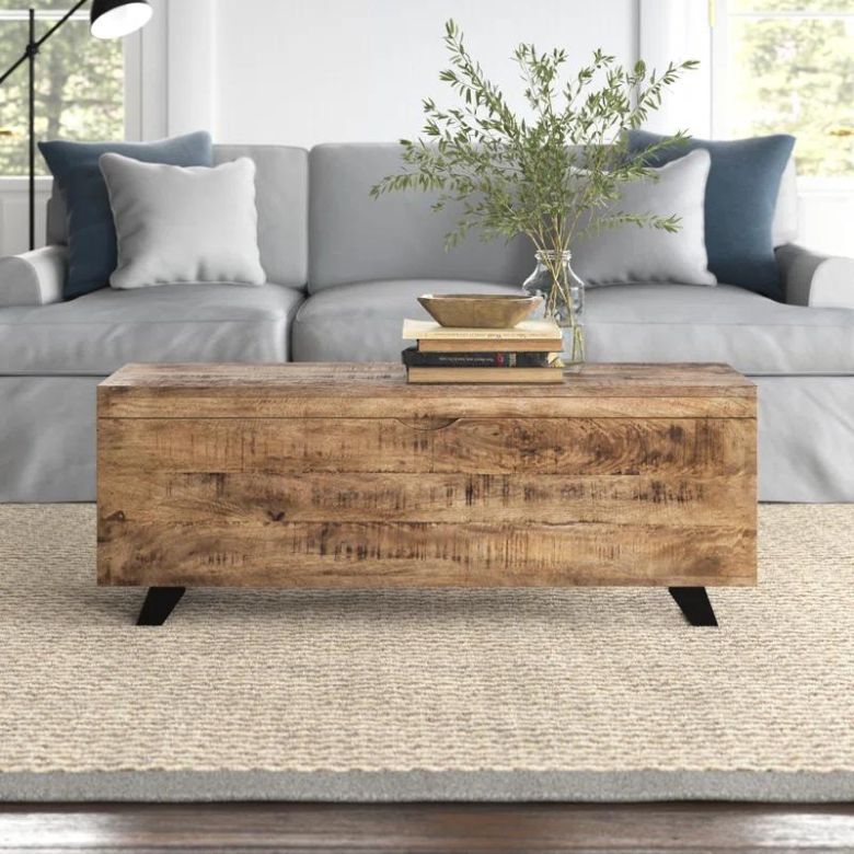 wooden storage coffee table