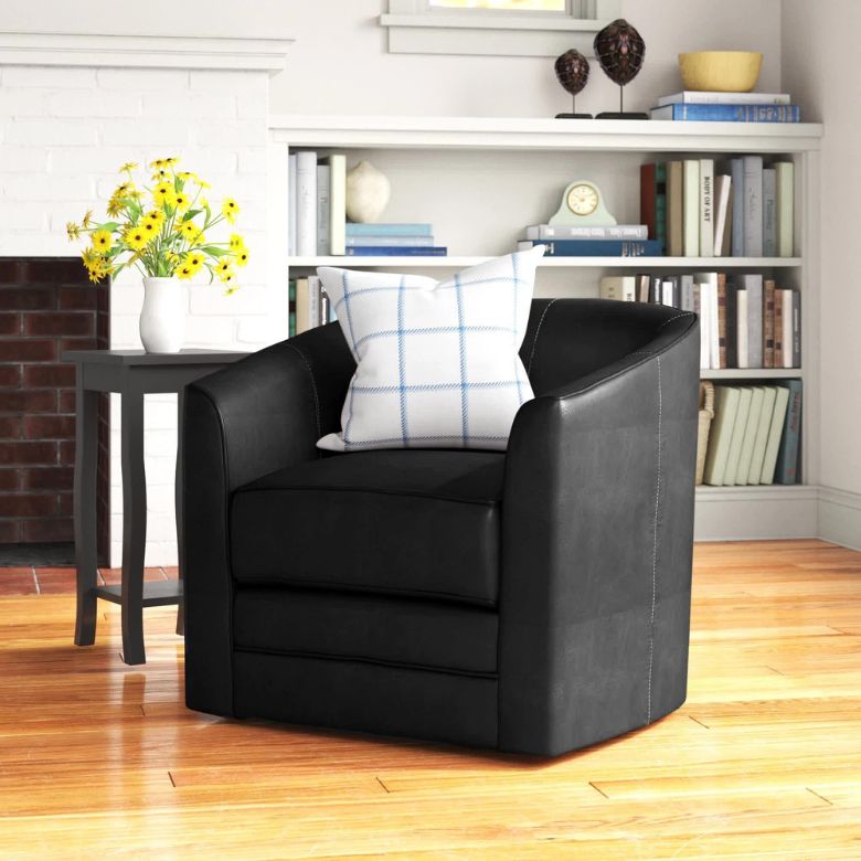 dark leather swivel chair