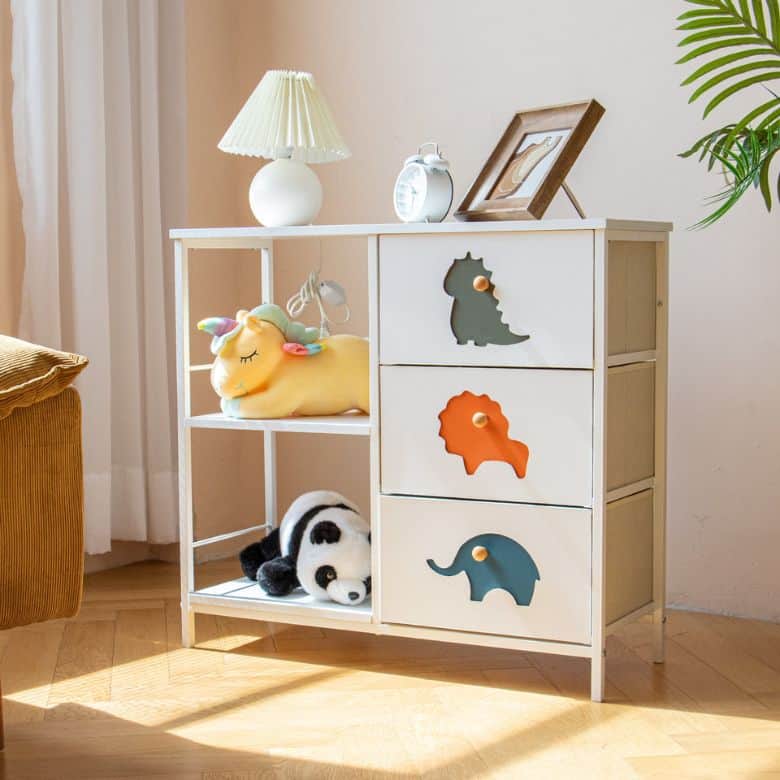 three-tiered fabric dresser