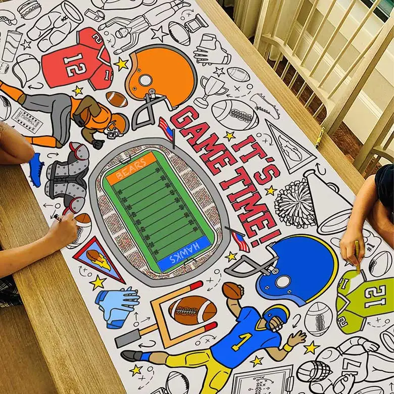 football party coloring poster