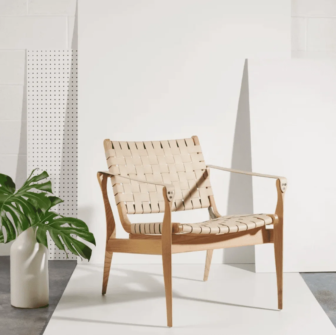 kenan woven modern accent chair