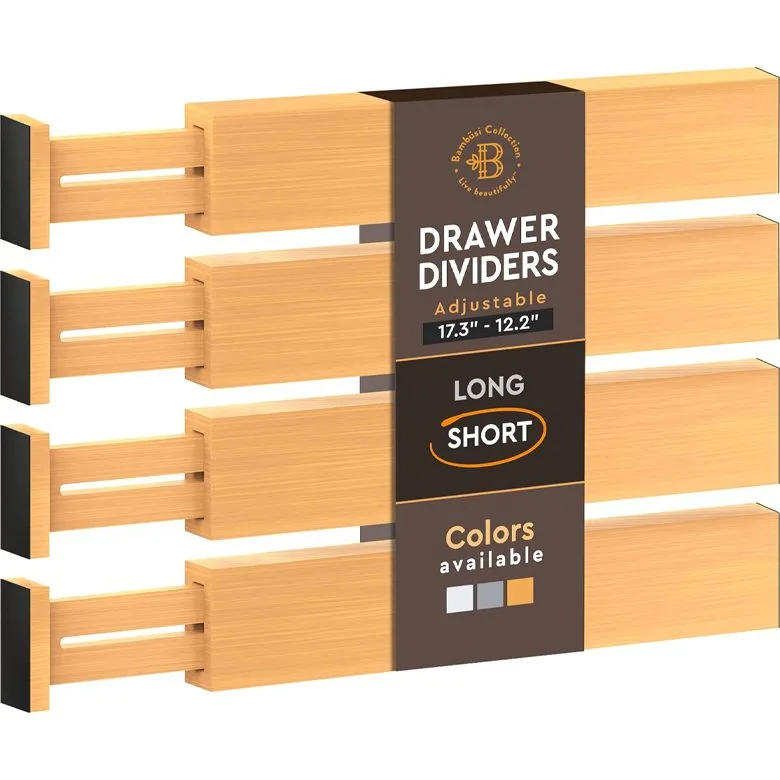 Bambüsi Adjustable Bamboo Drawer Dividers