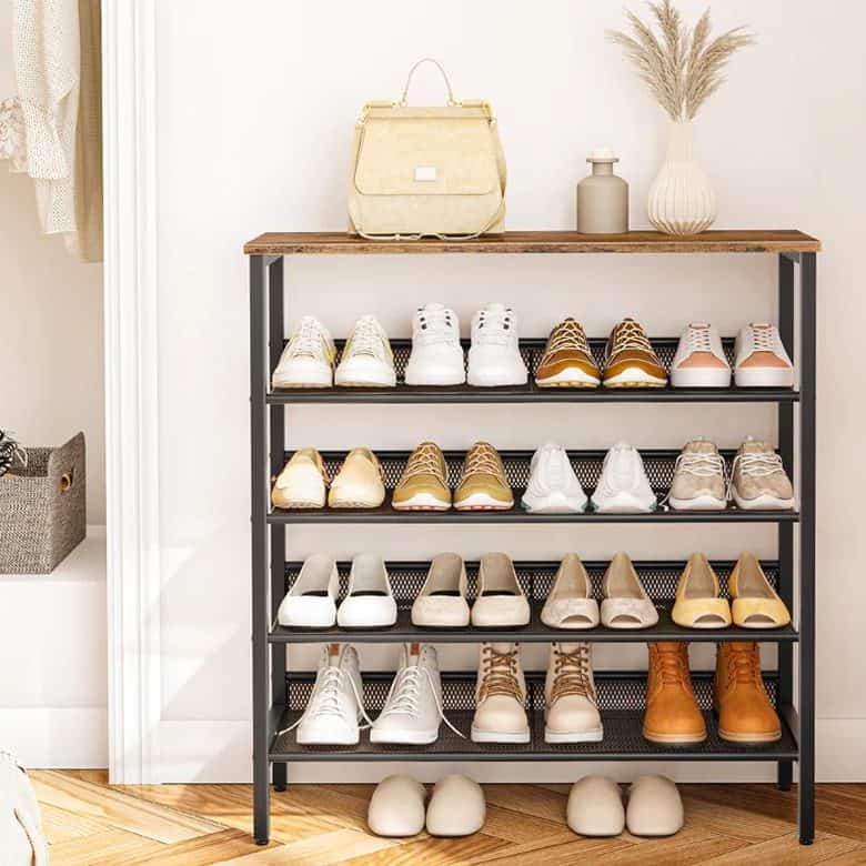 Brown Alheide 5 Tier 20 Pair Shoe Rack