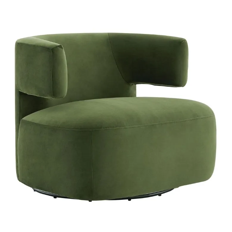 upholstered green swivel chair