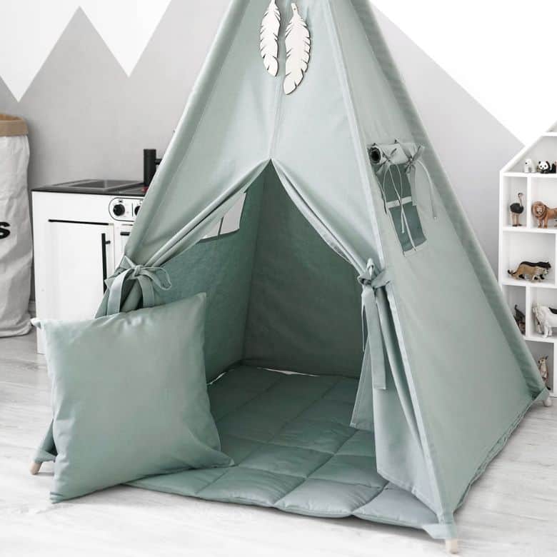 green teepee tent