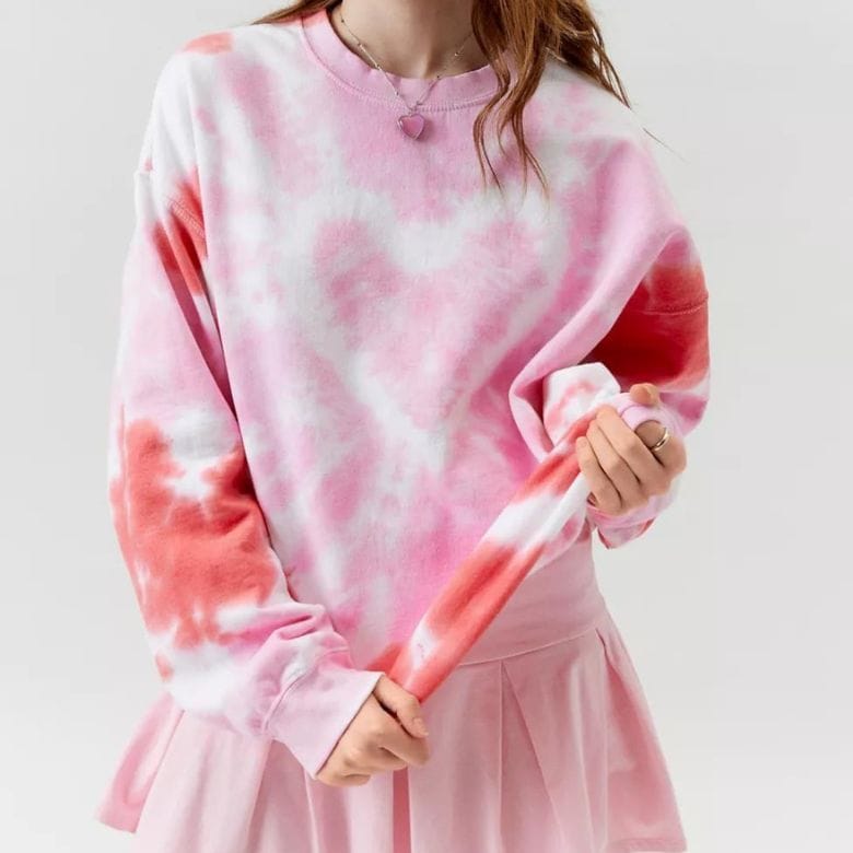 pink tie dye pullover