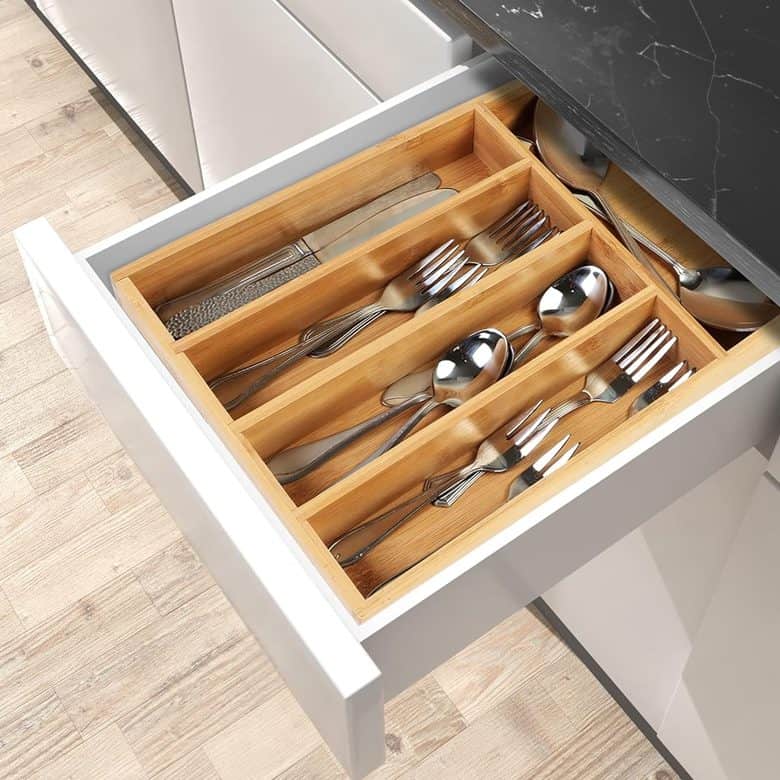 Utopia Kitchen Bamboo Silverware Organizer