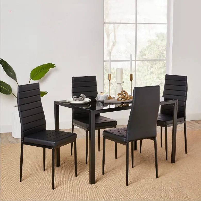 5-Piece Glass Top Dining Set