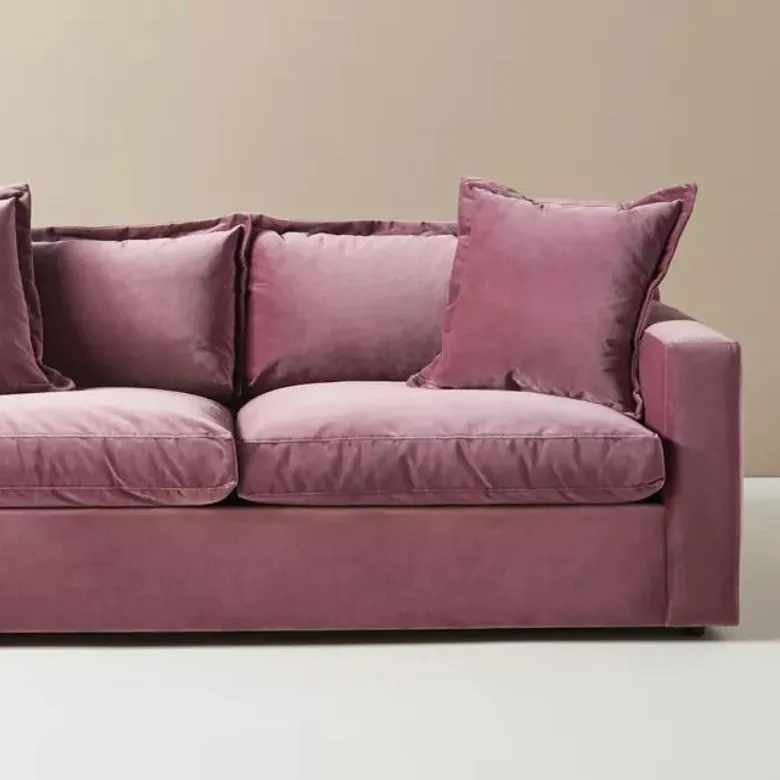 mauve velvet sofa