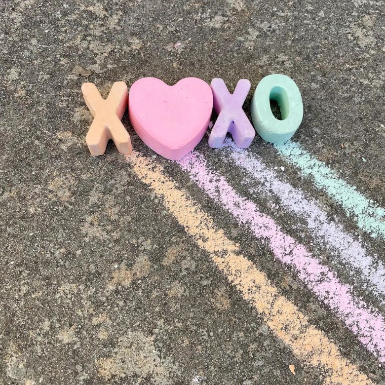 XOXO multi-colored sidewalk chalk