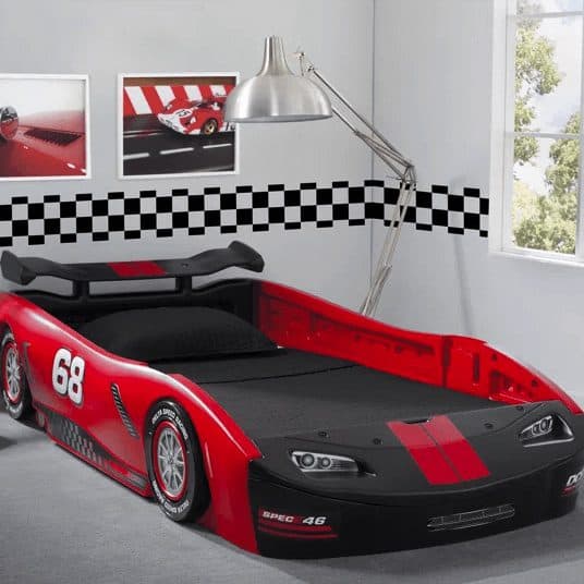 Red race car bed