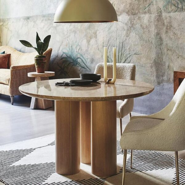 Anya Travertine Dining Table Drew & Jonathan
