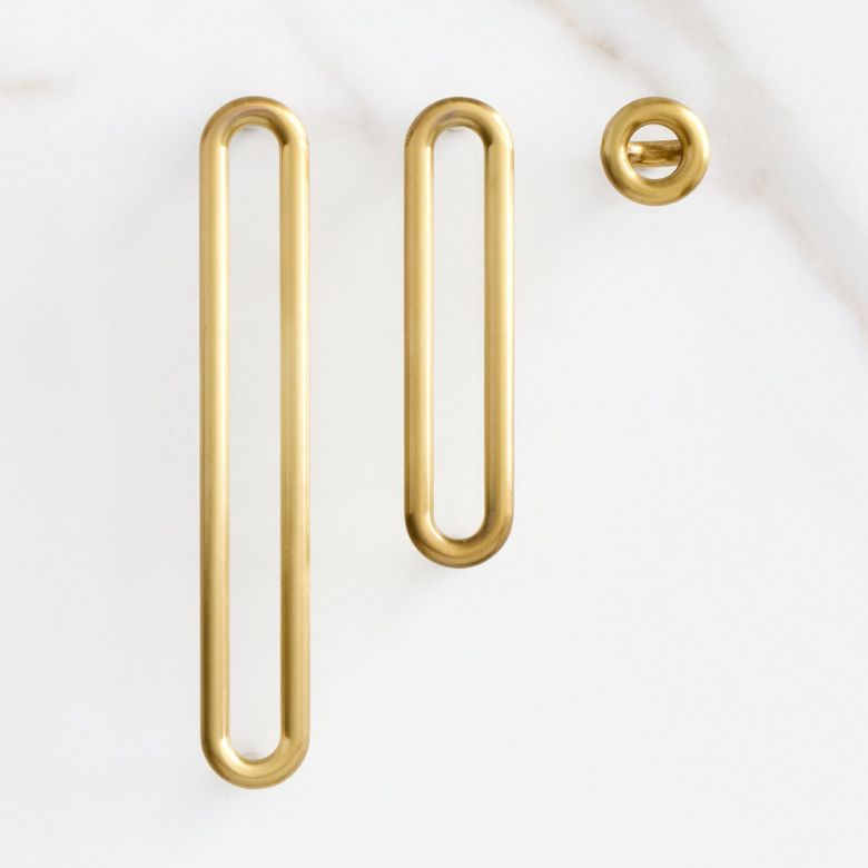 Antique Brass Curved Drawer Pulls