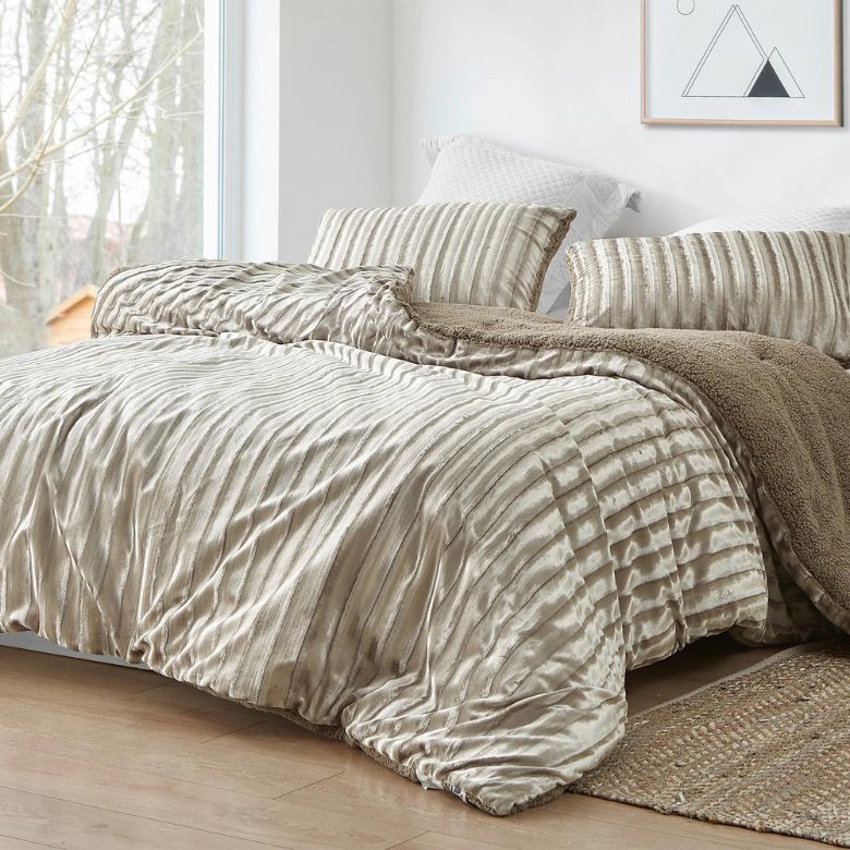 Velvet Striped Comforter Set
