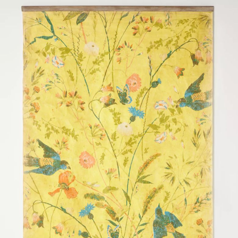 Yellow Floral Tapestry