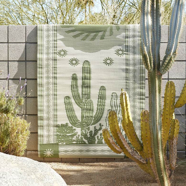 \Rio Green Cactus Reversible Indoor Outdoor Floor Mat