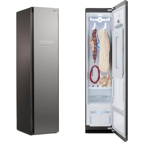 lg studio styler steam closet for laundry room, sanitizing and deoderizing