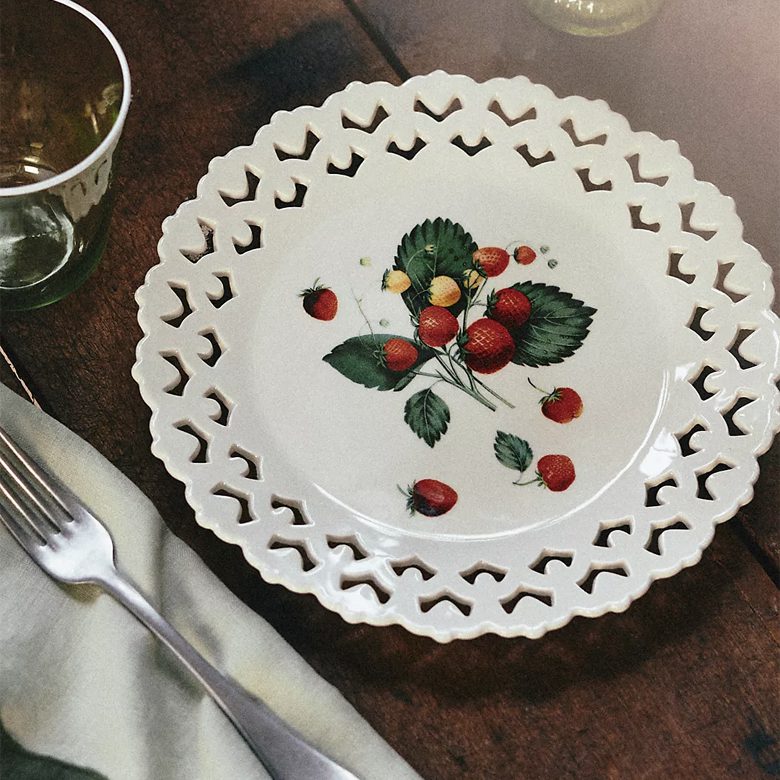 chantilly strawberry dessert plate for spring
