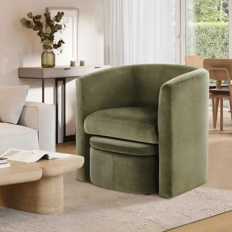 small living room chair with storage ottoman