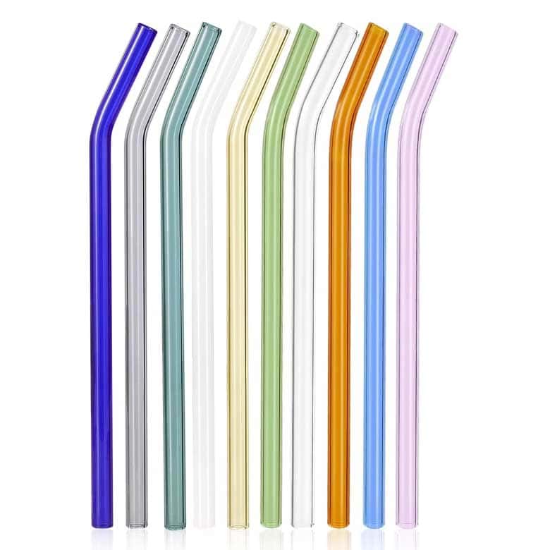 colorful glass straws