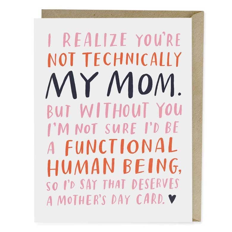 not mom mother's day card